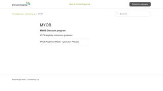 MYOB – Knowledge base - Connecting Up