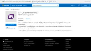 MYOB LiveAccounts - Azure Marketplace - Microsoft