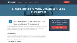 MYOB Essentials (formerly LiveAccounts) Login Management - Team