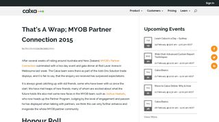 That's A Wrap; MYOB Partner Connection 2015 - Calxa
