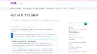 Sign up for Pay Super - MYOB AccountRight - MYOB Help Centre