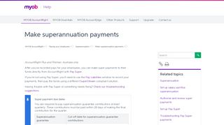 Make superannuation payments - MYOB AccountRight - MYOB Help ...