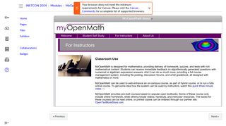 MyOpenMath About - Dashboard