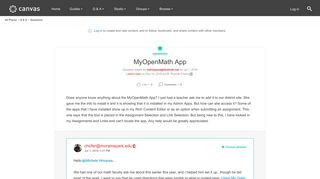 MyOpenMath App | Canvas LMS Community