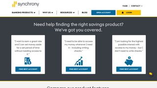 Compare Accounts: CDs, Savings & Money Markets | Synchrony Bank