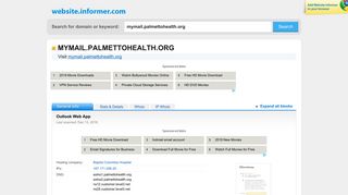 mymail.palmettohealth.org at WI. Outlook Web App - Website Informer