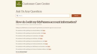 How do I edit my MyPanera account information? - Panera Bread