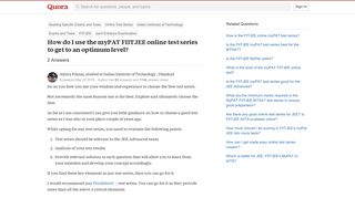How to use the myPAT FIITJEE online test series to get to an ...
