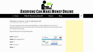 MyPayDesk.com Review – Scam Or Legit Opportunity? | Every One ...