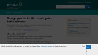 Manage your tax for the current year - PAYE customers