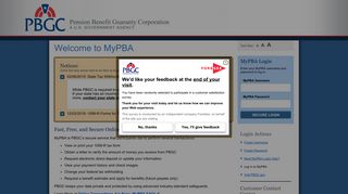 MyPBA - PBGC.gov: Your MyPBA Login