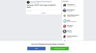 Jessica Iler - Seriously, PCC? Can't login to MyPCC again. | Facebook
