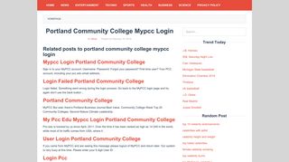 Portland Community College Mypcc Login | Trending News Today