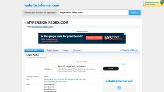 mypension.fedex.com at WI. Login- FedEx - Website Informer