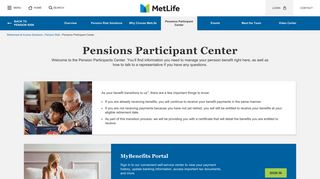 MetLife RIS | Pension Risk | Pensions Participant Center