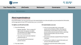 About mypensionplan.ca - Special Forces Pension Plan