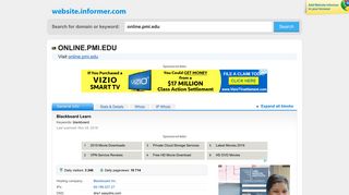 online.pmi.edu at WI. Blackboard Learn - Website Informer