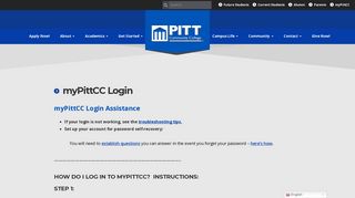 myPittCC Login - Pitt Community College