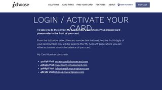 login / activate card - iChoose
