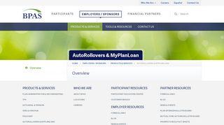 AutoRollovers & MyPlanLoan - BPAS