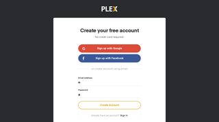 Sign Up - Plex