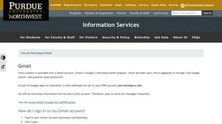 Gmail – Information Services - Purdue University Northwest