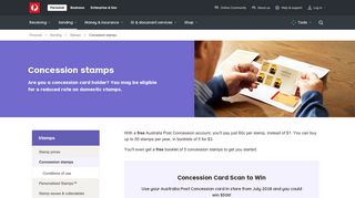 Concession stamps - Australia Post