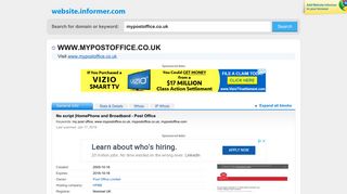 mypostoffice.co.uk at WI. No script |HomePhone and Broadband - Post ...