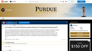 Can't login to my Purdue Outlook anywhere because of 