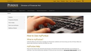 How to use myPurdue - Division of Financial Aid - Purdue University