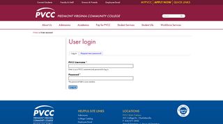 User login | Piedmont Virginia Community College