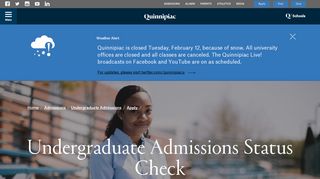 Undergraduate Admissions Status Check - Quinnipiac University