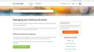 Managing your CenturyLink email | CenturyLink