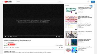 Setting Up Your CenturyLink Email Account - YouTube