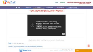 MyRank Education Private Limited - Team Viewer Installation