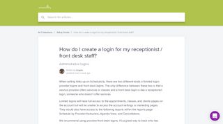 How do I create a login for my receptionist / front desk staff ...