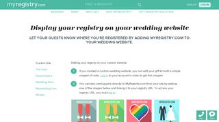Display your registry on your wedding website | MyRegistry.com