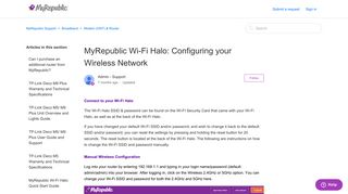 MyRepublic Wi-Fi Halo: Configuring your Wireless Network ...