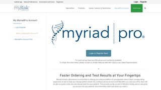MyriadPro Account - MyriadMyRisk