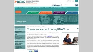 Create an account on myRNAO.ca