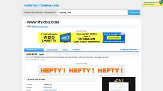myrog.com at WI. zONE BETA | Login - Website Informer
