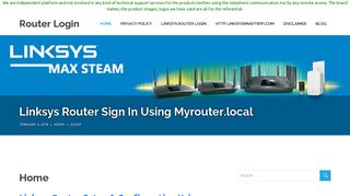 myrouter.local Sign In | Linksys Cisco Router Login