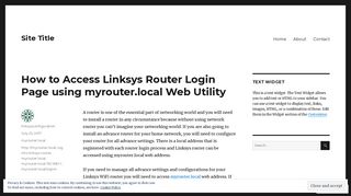 How to Access Linksys Router Login Page using myrouter.local Web ...