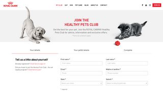 Register - Healthy Pets Club - Royal Canin - Royal Canin Promotions