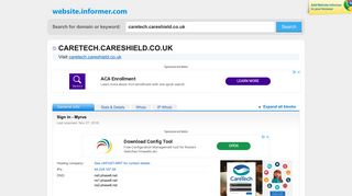 caretech.careshield.co.uk at WI. Sign in - Myrus - Website Informer