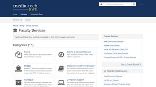 Service Catalog - Faculty Services - TeamDynamix