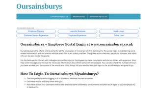 Oursainsburys - Mysainsburys (Official Site)