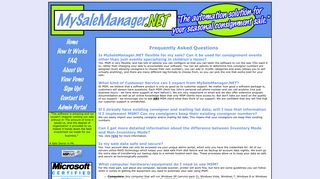 FAQ - MySaleManager.NET - Software Solutions For Seasonal Kids ...