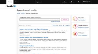 Support search results - Support - SaskTel - Service
