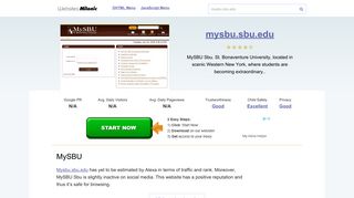 Mysbu.sbu.edu website. MySBU.